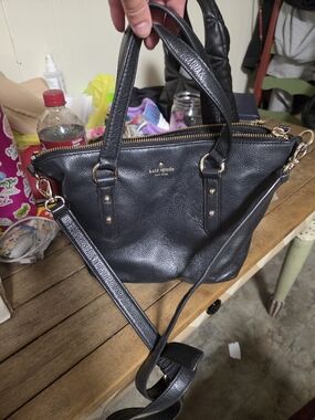 kate spade New York Black Leather Satchel Crossbody